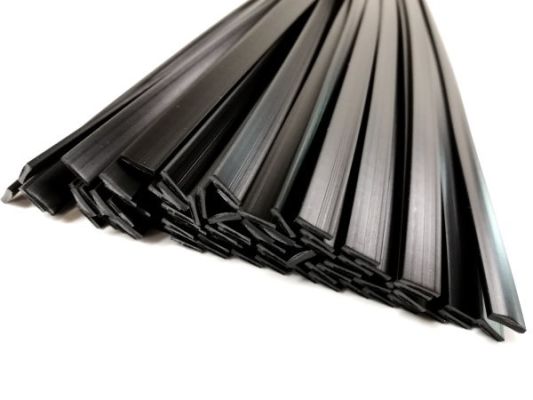Kunststoffschweißdraht PP/EPDM 8x2mm Flach Schwarz 1kg Stäbe Front | az-reptec